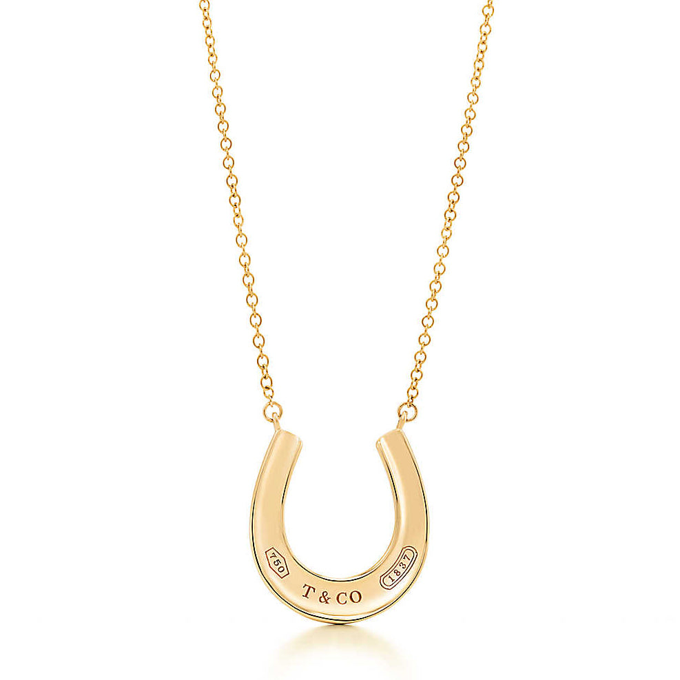 TIF55543076 light gold U-shaped marti-shaped tether chain pendant