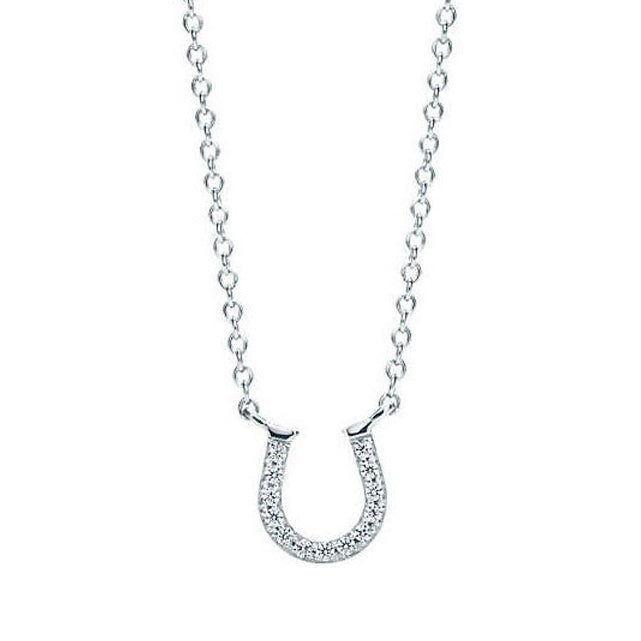 TIF71810784 diamond U-shaped horseshoe-shaped tether chain pendant