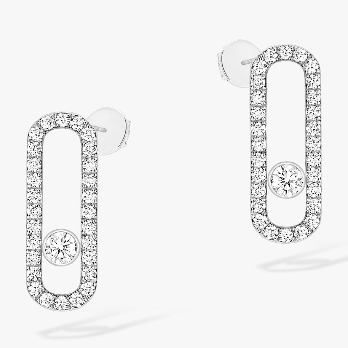 MSK-12183 single diamond movable earrings
