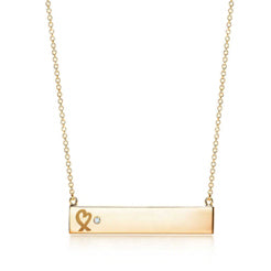 TIF84509699 single diamond horizontal fork center tag bolt chain pendant