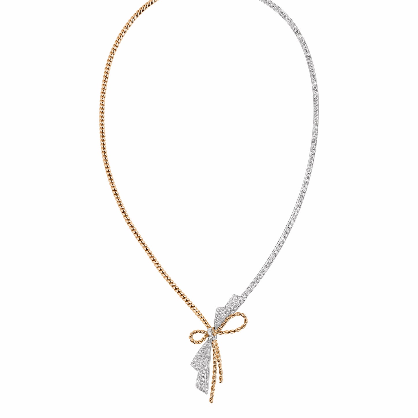 SM-082937 diamond twisted rope necklace
