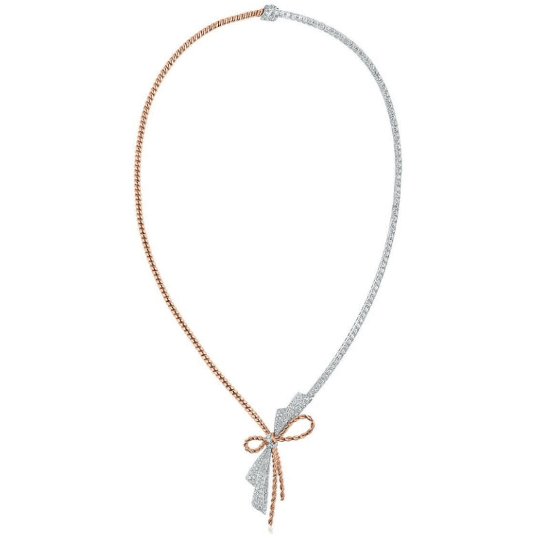 SM-082937 diamond twisted rope necklace
