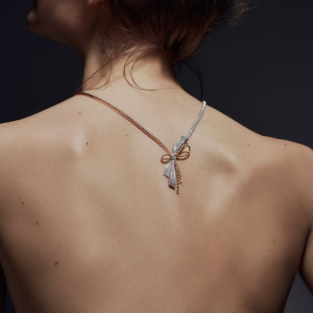 SM-082937 diamond twisted rope necklace