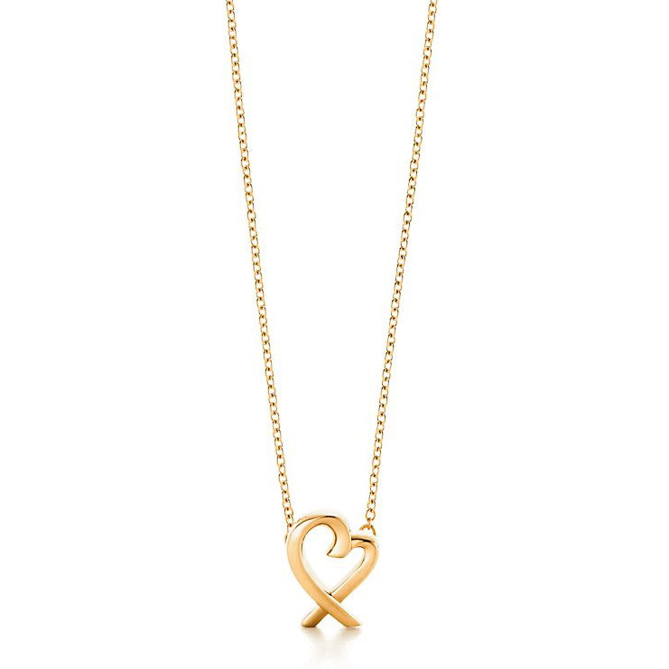 TIF40761399 small cross heart light gold bolt chain pendant