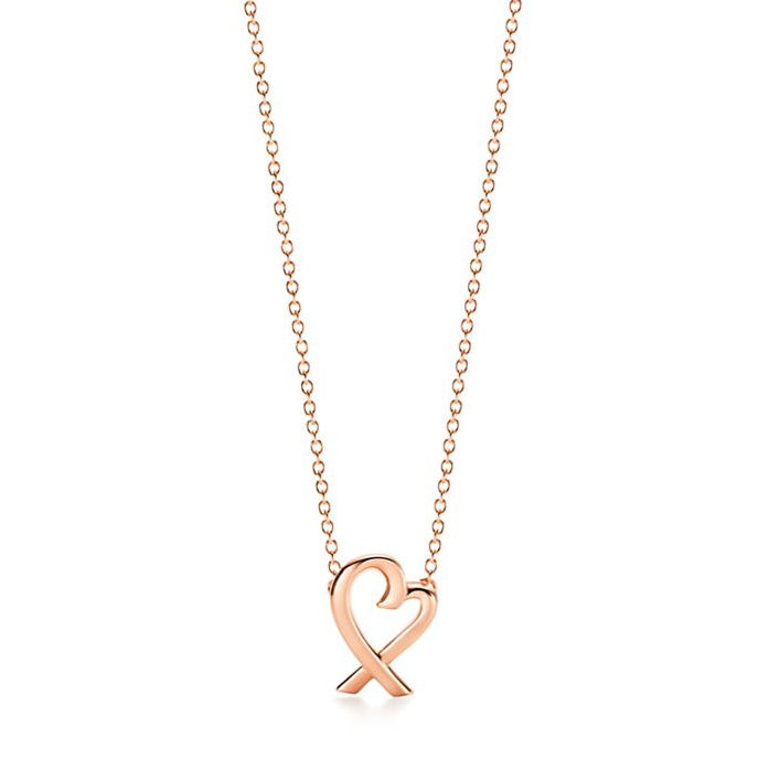 TIF40761399 small cross heart light gold bolt chain pendant