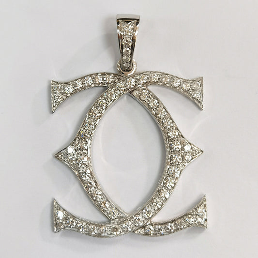 KDY-S5730997 full diamond LOGO double C large pendant customer version