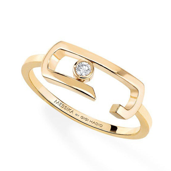 MSK-11458 light gold open ring, movable open ring, light gold straight arm