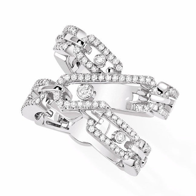 MSK-77895 movable combination ring, movable open ring, fully set tiger claw combination ring