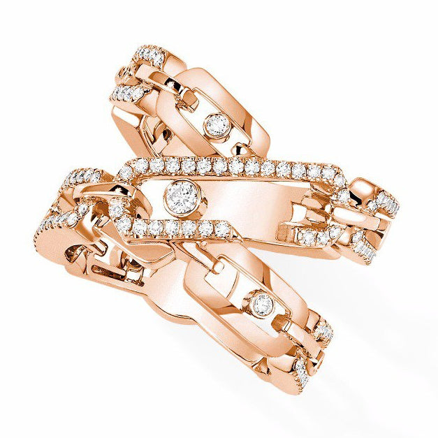MSK-77895 movable combination ring, movable open ring, fully set tiger claw combination ring