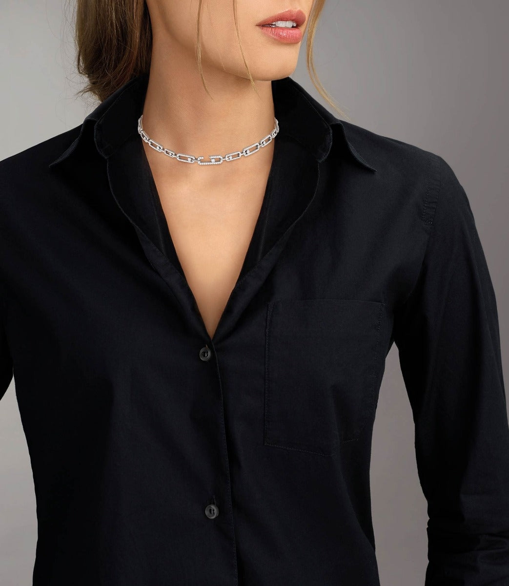 MSK-1114 open necklace, fully set open necklace