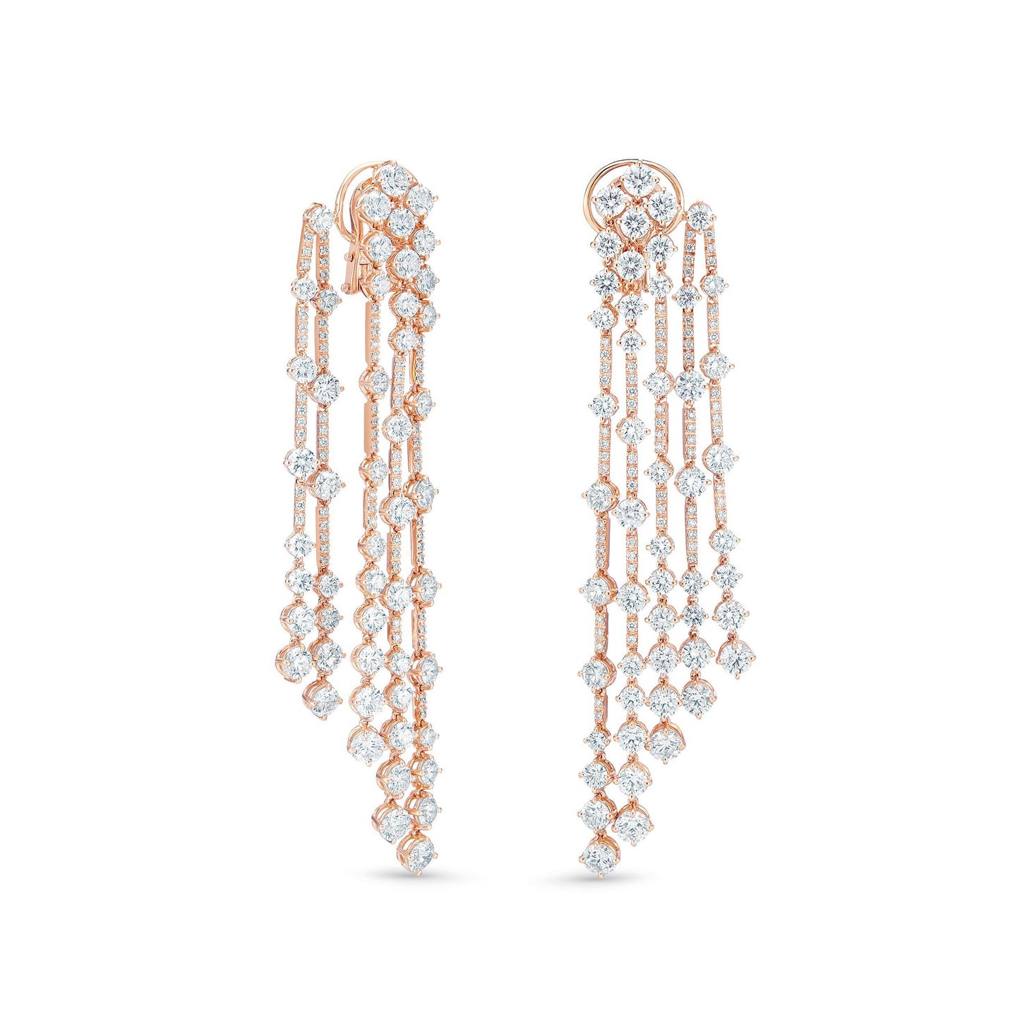 DBES-E102156 five tassel diamond earrings