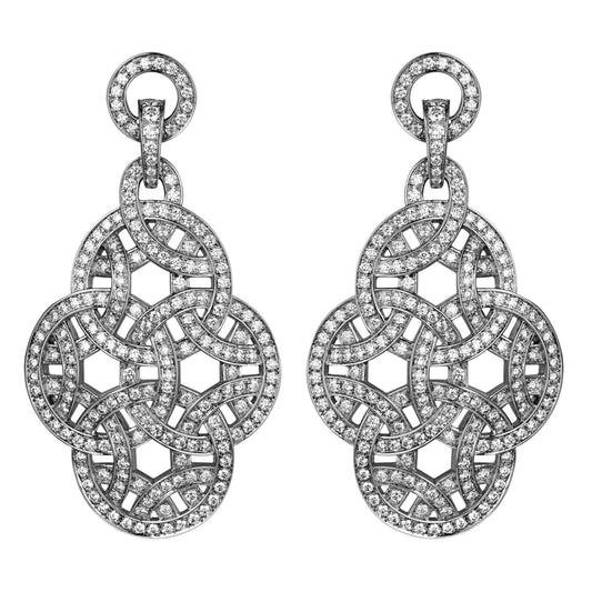 KDY-N8500400 copper coin marquise braided pattern earrings