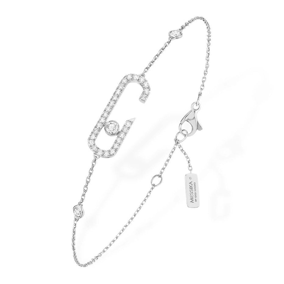 MSK-6812 movable opening bracelet with stone opening