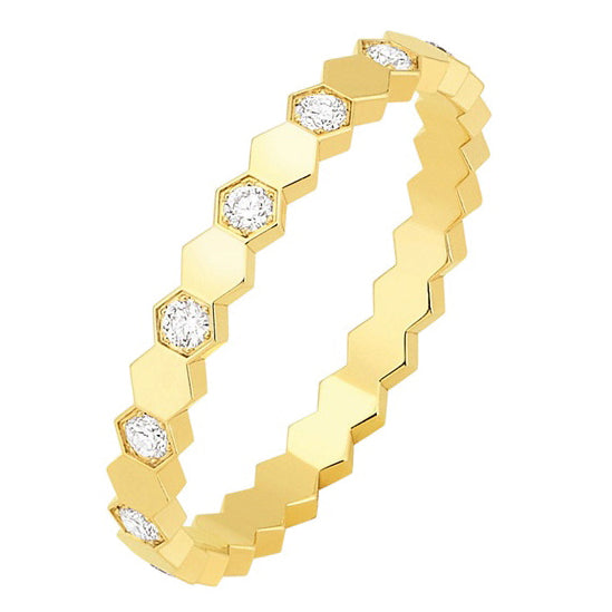 SM-081933 Honeycomb Half Diamond Ring Customer Version