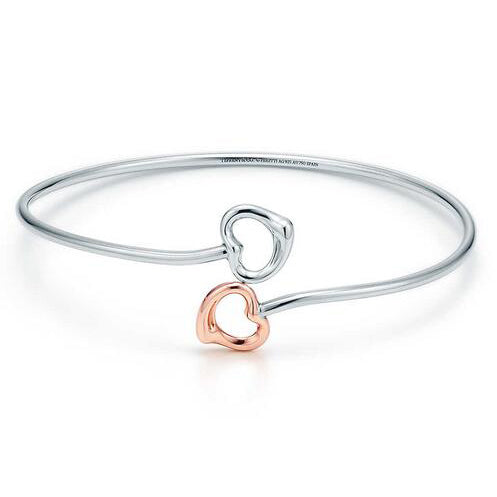 TIF49027482 light gold curved hollow heart bracelet 16#