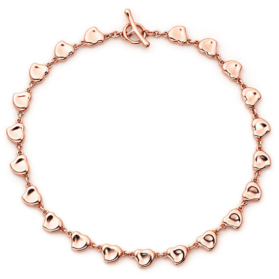 TIF35966675 light gold full solid crooked heart bracelet