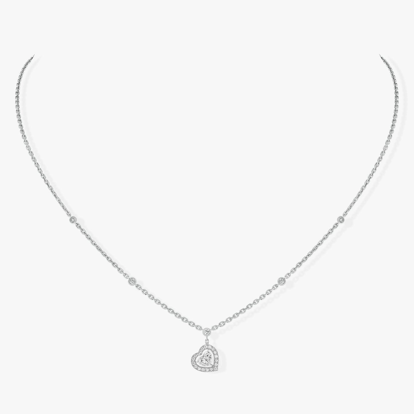 MSK-11437 Heart Shape Chain Pendant Necklace