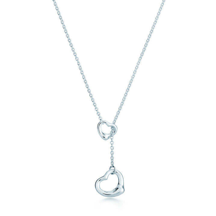 TIF38393528 guest version gold hollow double crooked heart lasso pendant