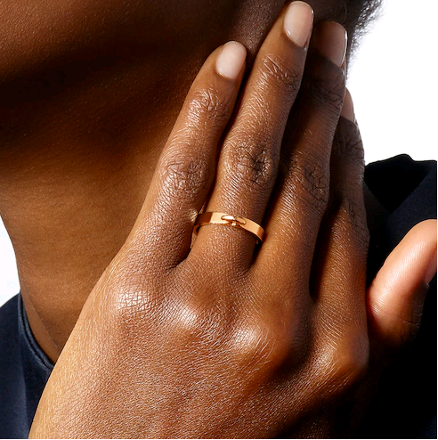 SM-082559 Slash narrow version light gold ring strip ring guest version