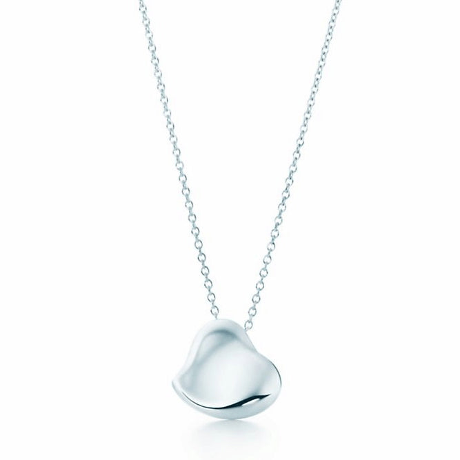 TIF66184183 light gold crooked solid heart-shaped pendant