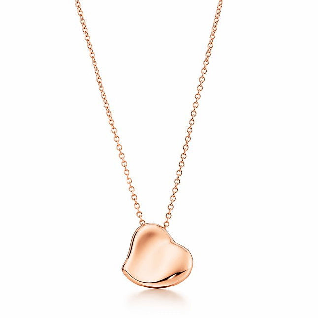 TIF66184183 light gold crooked solid heart-shaped pendant