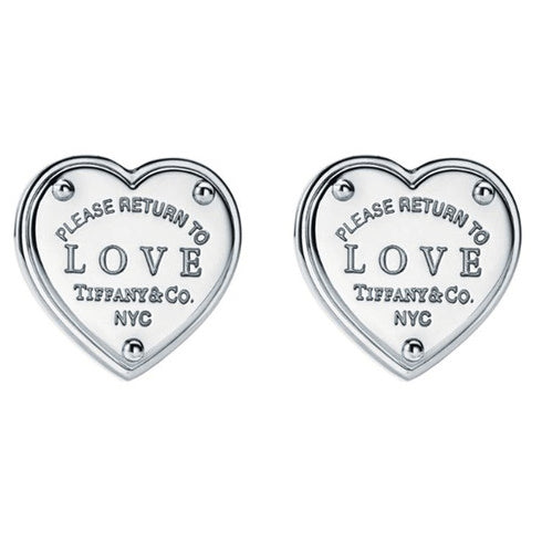 TIF58626815 light gold letter flat heart-shaped earrings