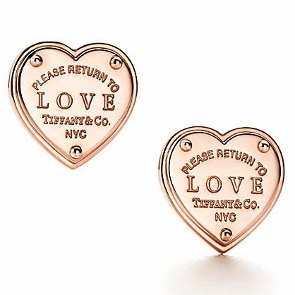 TIF58626815 light gold letter flat heart-shaped earrings