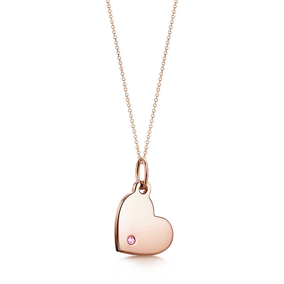 TIF86647719 single diamond flat heart-shaped pendant