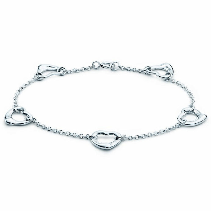 TIF54871862 guest version light gold hollow 5 crooked heart bracelet