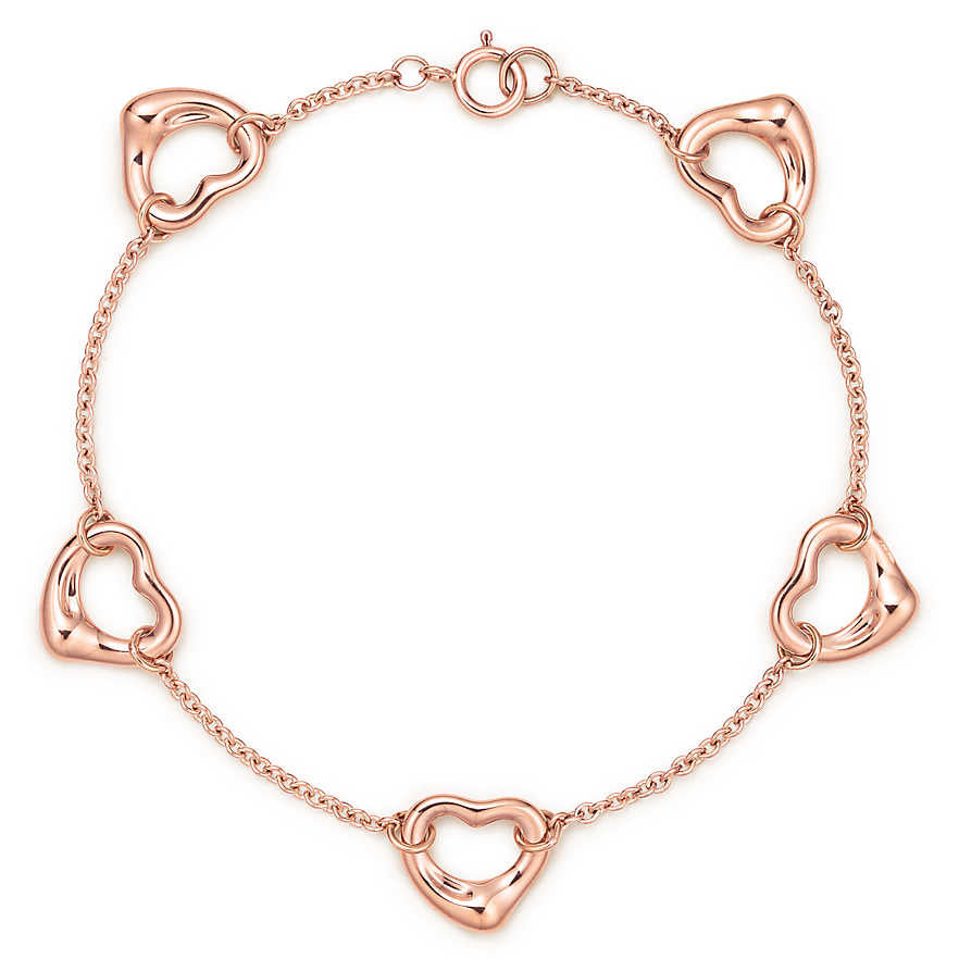 TIF54871862 guest version light gold hollow 5 crooked heart bracelet
