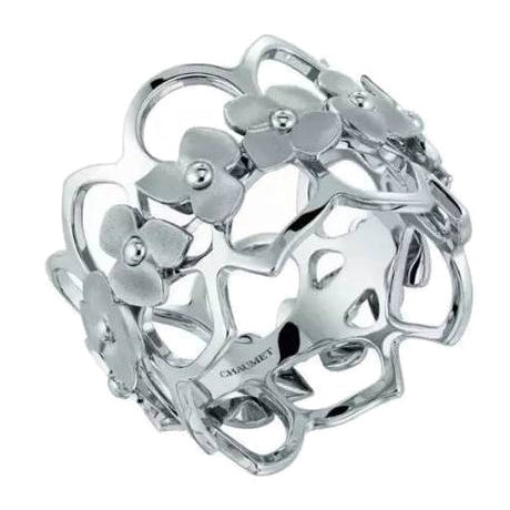 SM-082352 light gold flower ring, hollow, hydrangea