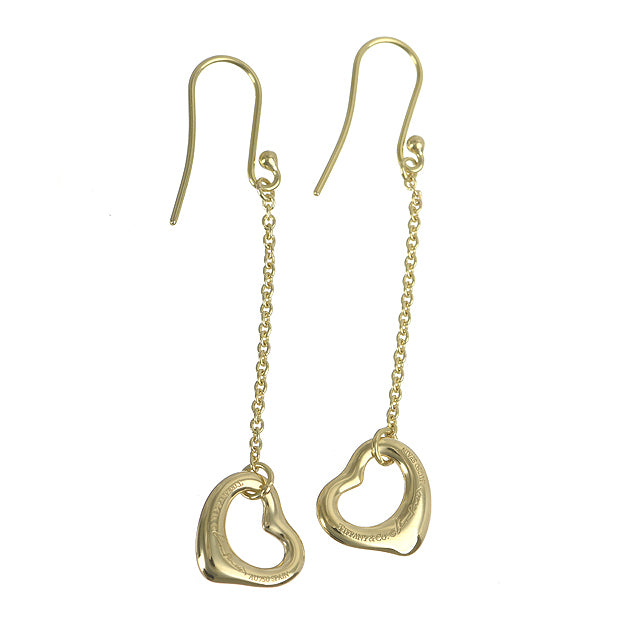 TIF79197877 light gold hollow crooked heart earrings and ear hooks