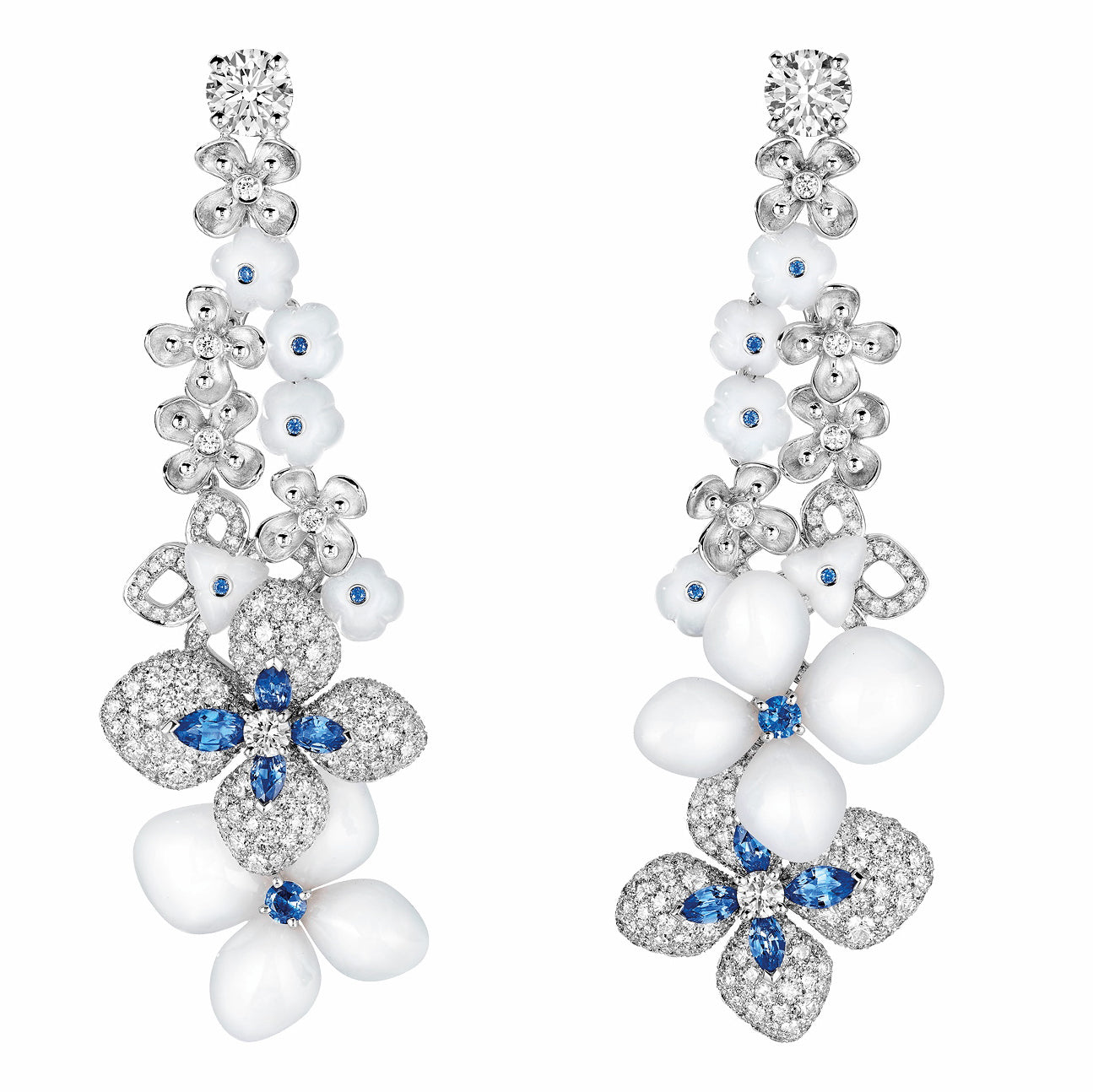 SM-082870 Hydrangea, diamond earrings