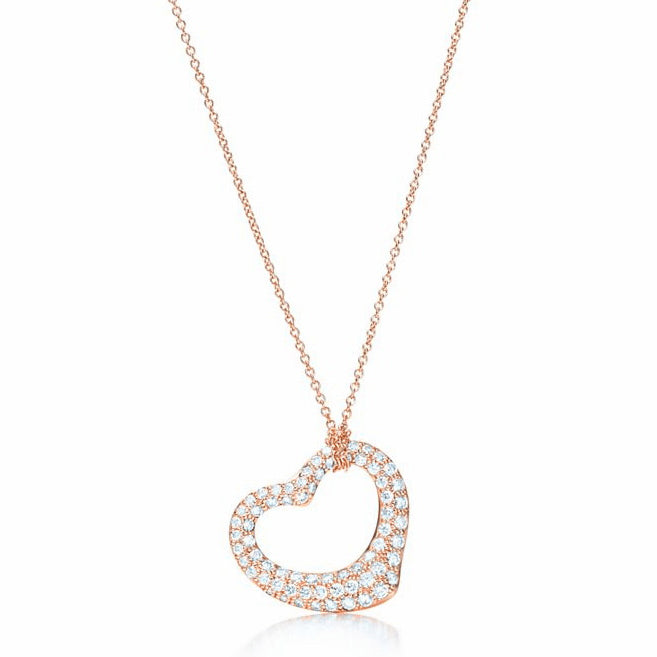TIF82817383 hollow full diamond crooked heart pendant