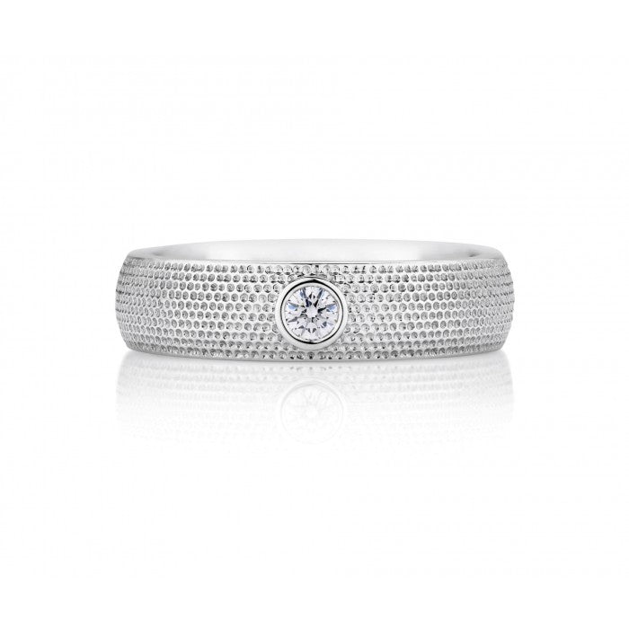 DBES-J1HA11Z00W men's ring with golden pearls wide arm