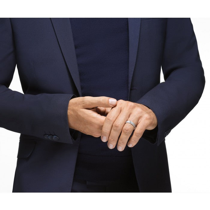 DBES-J1HA11Z00W men's ring with golden pearls wide arm