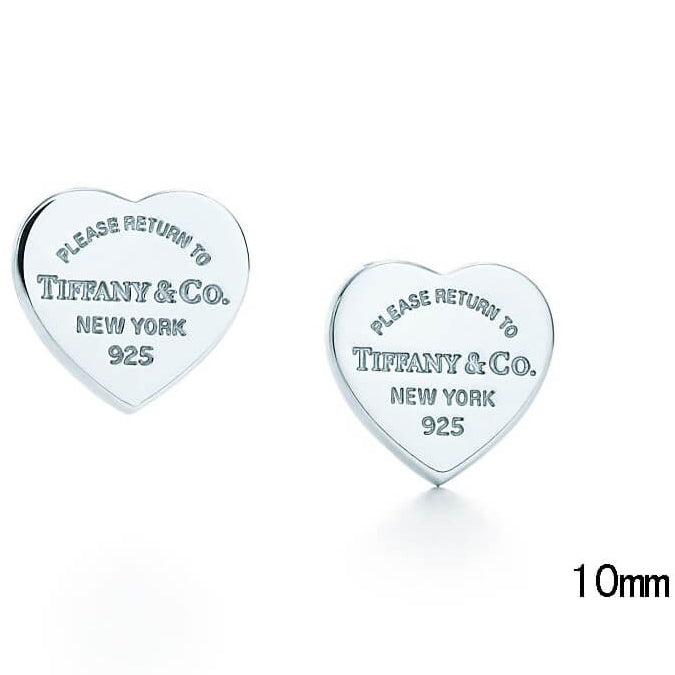 TIF3397639 light gold letter flat heart-shaped earrings