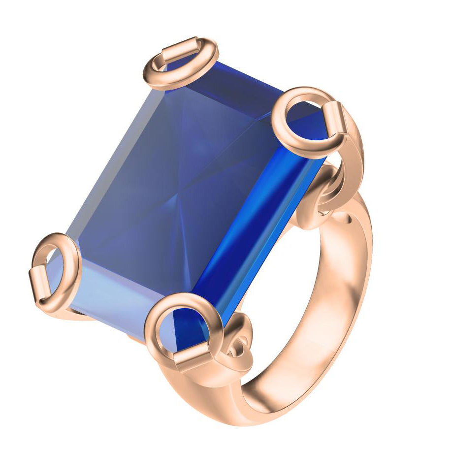 GC-974720 small octagonal colored treasure ring