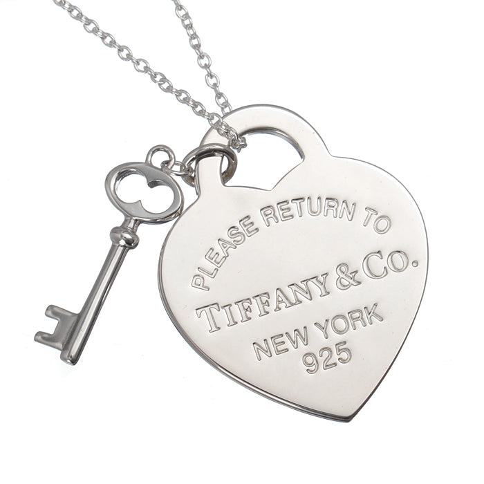 TIF64374758 light gold heart-shaped key pendant