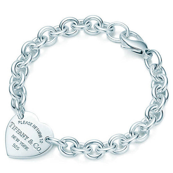TIF23858697 light gold flat letter heart-shaped bracelet