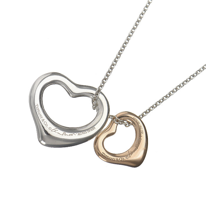 TIF84841143 guest version light gold double crooked heart-shaped hollow pendant