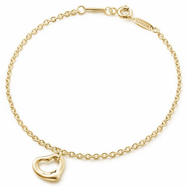 TIF8152247 light gold hollow single crooked heart-shaped bracelet