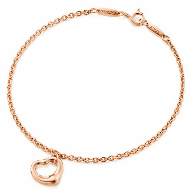 TIF8152247 light gold hollow single crooked heart-shaped bracelet