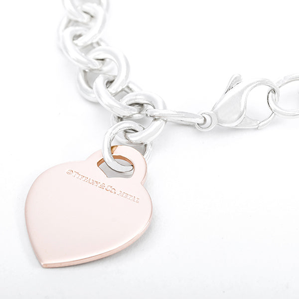 TIF60107580 light gold flat heart-shaped charm bracelet