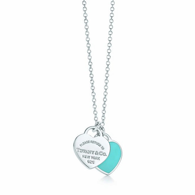 TIF36201335 double heart-shaped enamel pendant