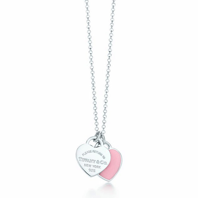 TIF36201335 double heart-shaped enamel pendant