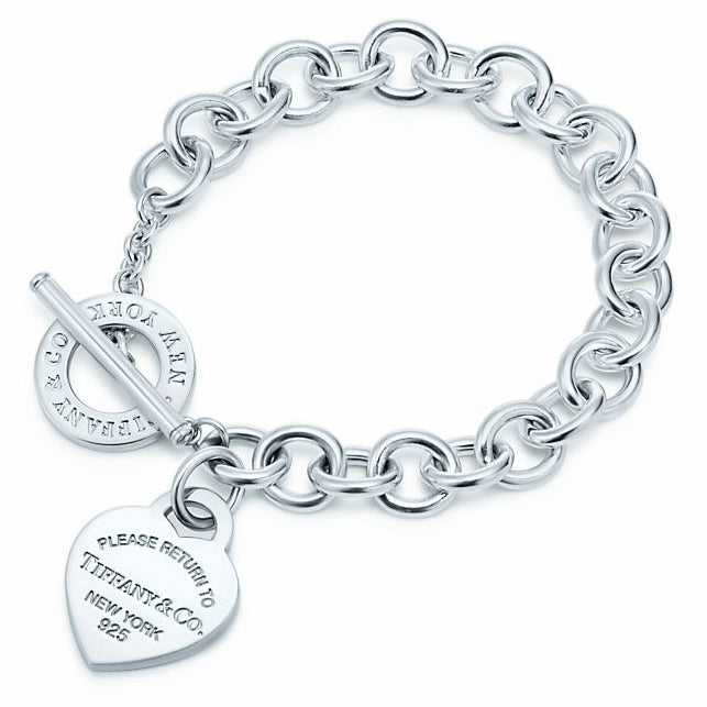 TIF39476368 light gold flat heart-shaped pin buckle bracelet