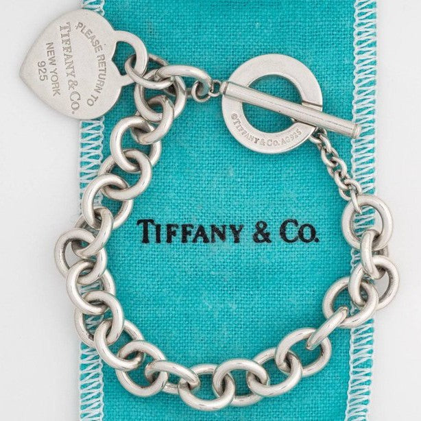 TIF39476368 light gold flat heart-shaped pin buckle bracelet