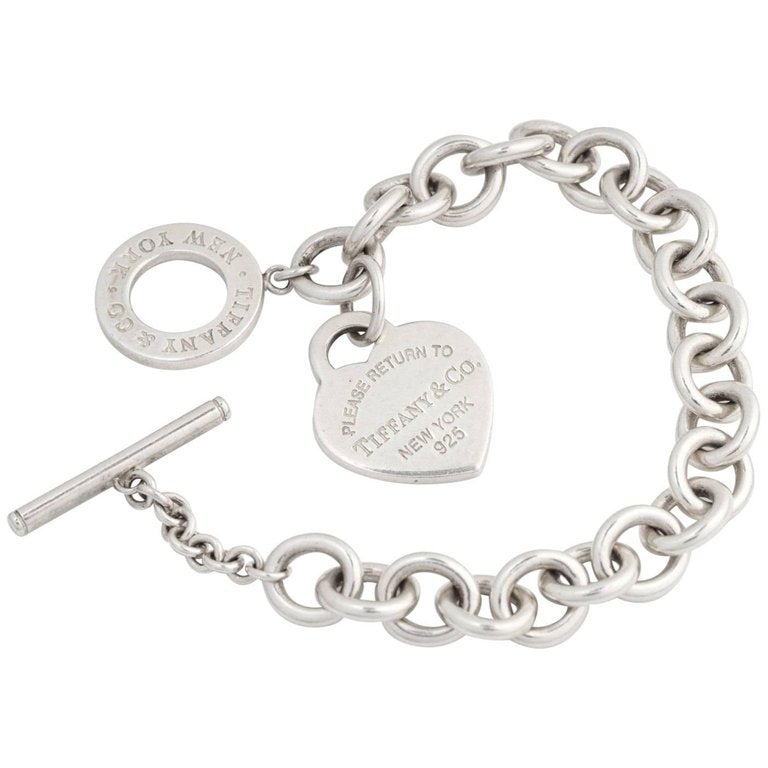TIF39476368 light gold flat heart-shaped pin buckle bracelet