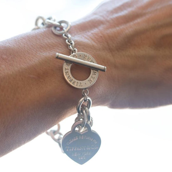 TIF39476368 light gold flat heart-shaped pin buckle bracelet